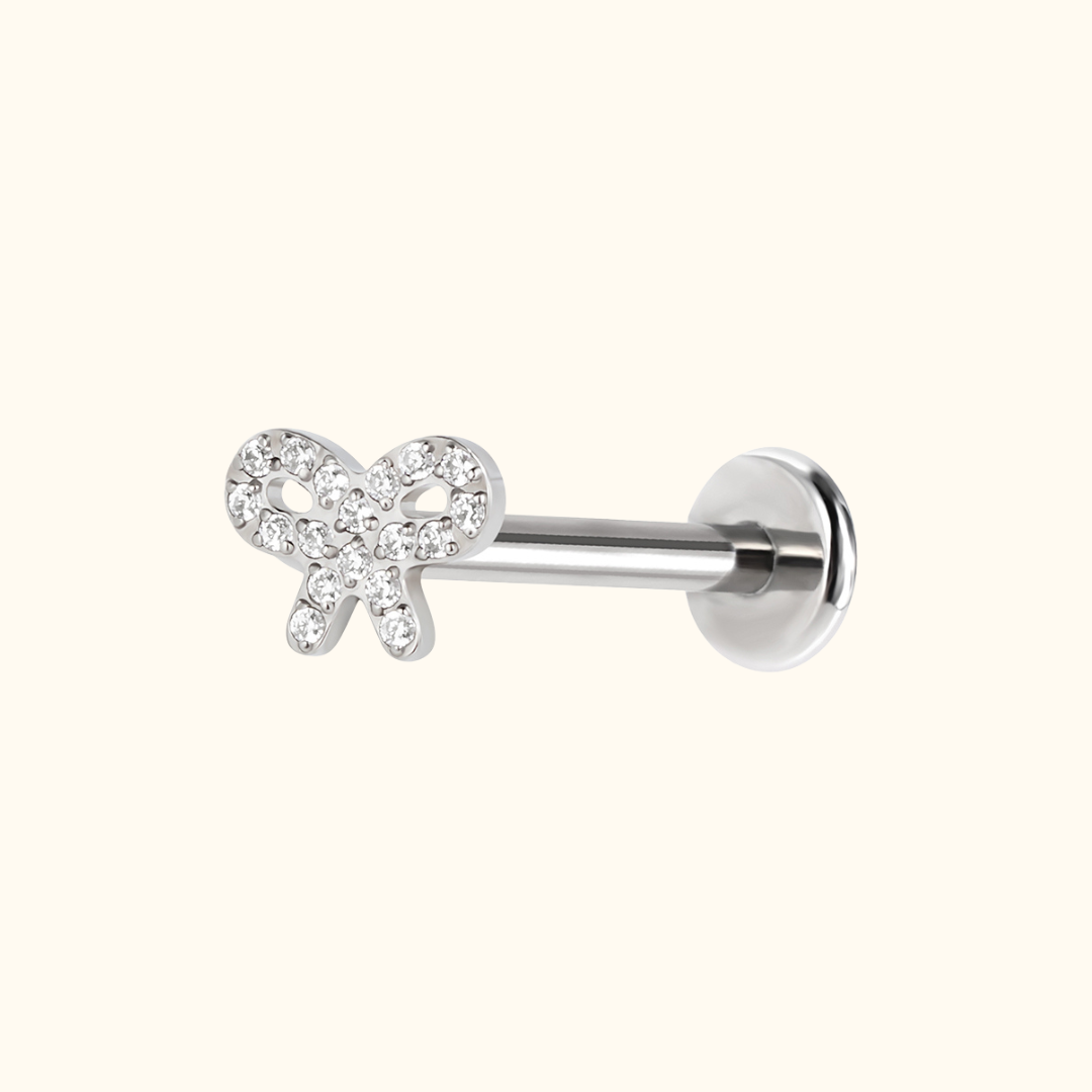 Icy Bow Flatback Stud