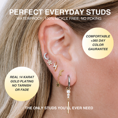 Icy Moon Flatback Stud