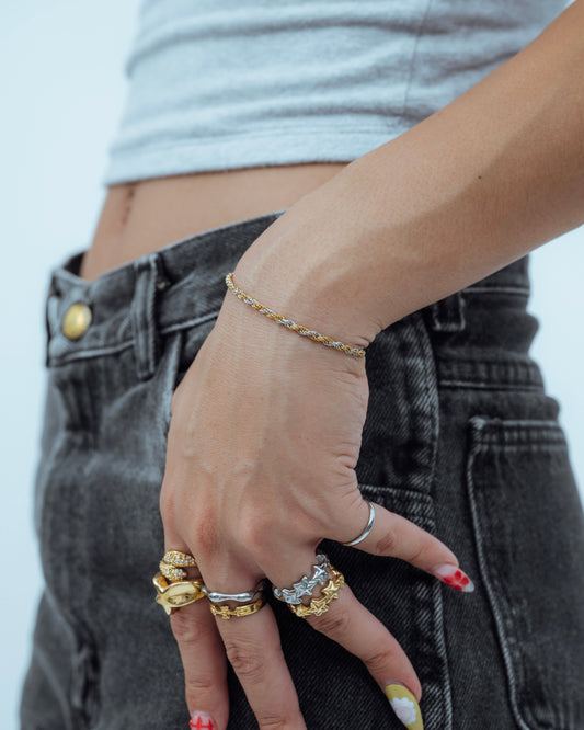 Two Toned Rope Chain Bracelet