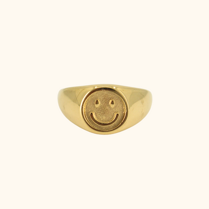 Happy Face Signet Ring