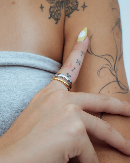 Two Toned Double Stacked Ring